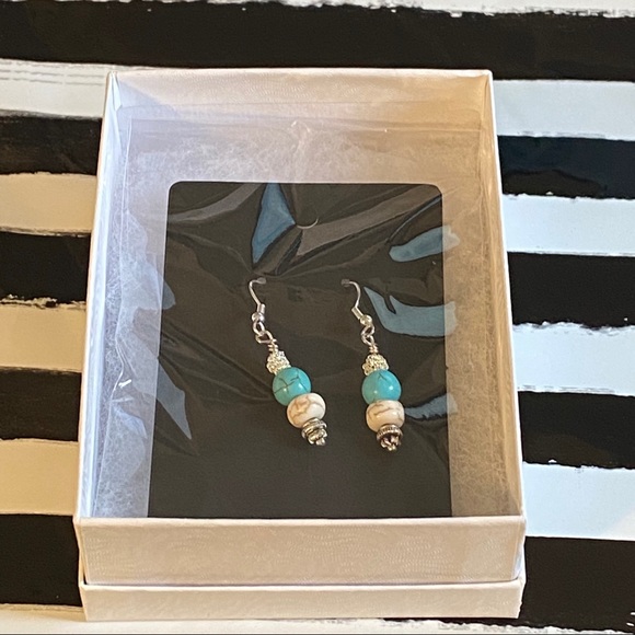 BOHO Shabby Chic Mixed Bead Silver Earrings - Picture 3 of 4